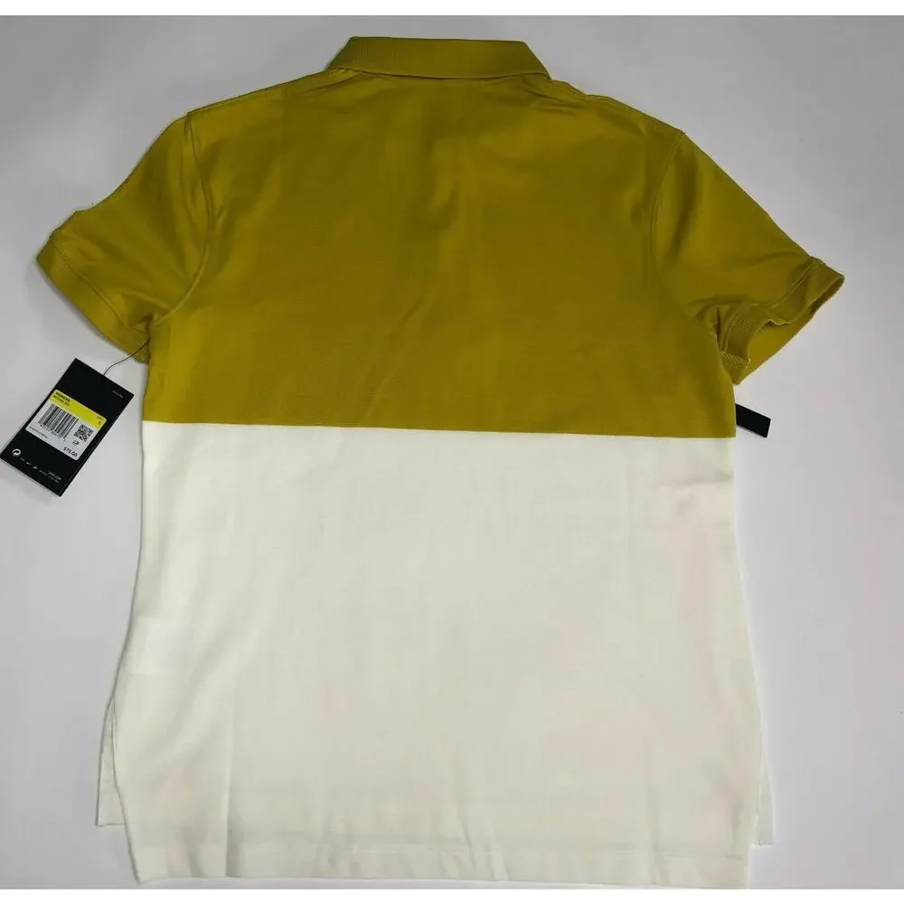 Nike Dri-Fit Yellow Women’s Golf Polo Shirt White Multi BV0186-393 Size S